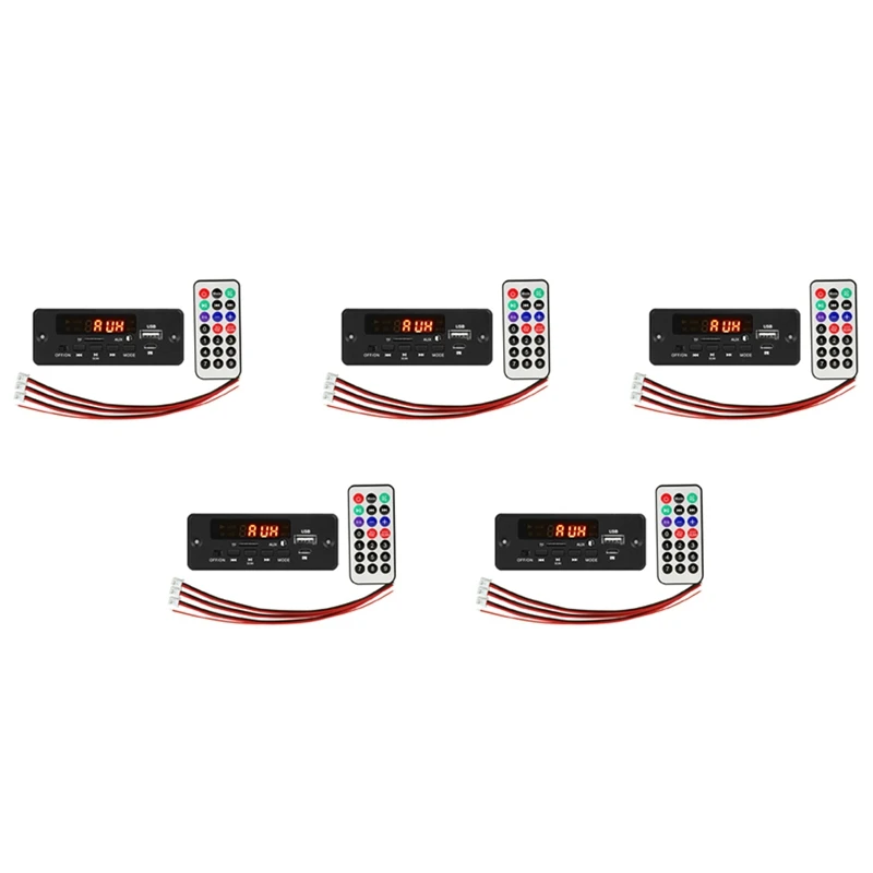 

Hot-5Set 2X25W 50W Amplifier MP3 Player Decoder Board 5V-12V Bluetooth 5.0 FM Radio Module Support TF USB AUX Player Decoder
