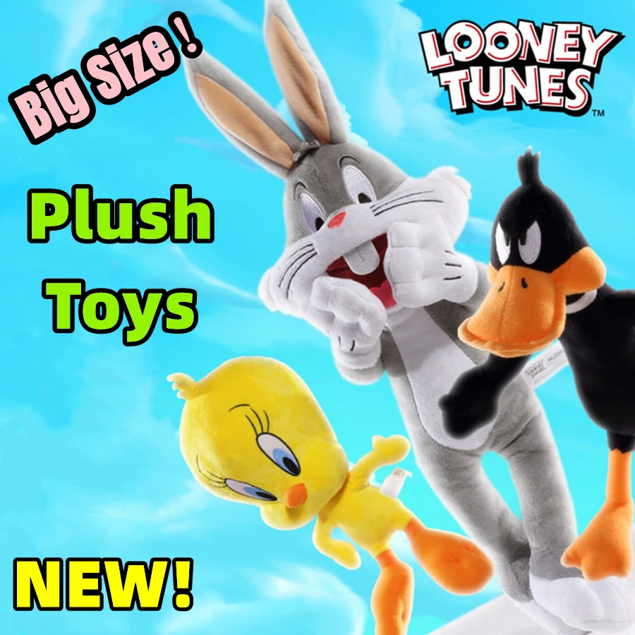 

Looney Tunes Bugs Bunny Plush Toy Daffy Duck Tweety Bird Lola Bunny Anime Cartoon Movie Plushies Stuffed Taz Doll Toys Gift