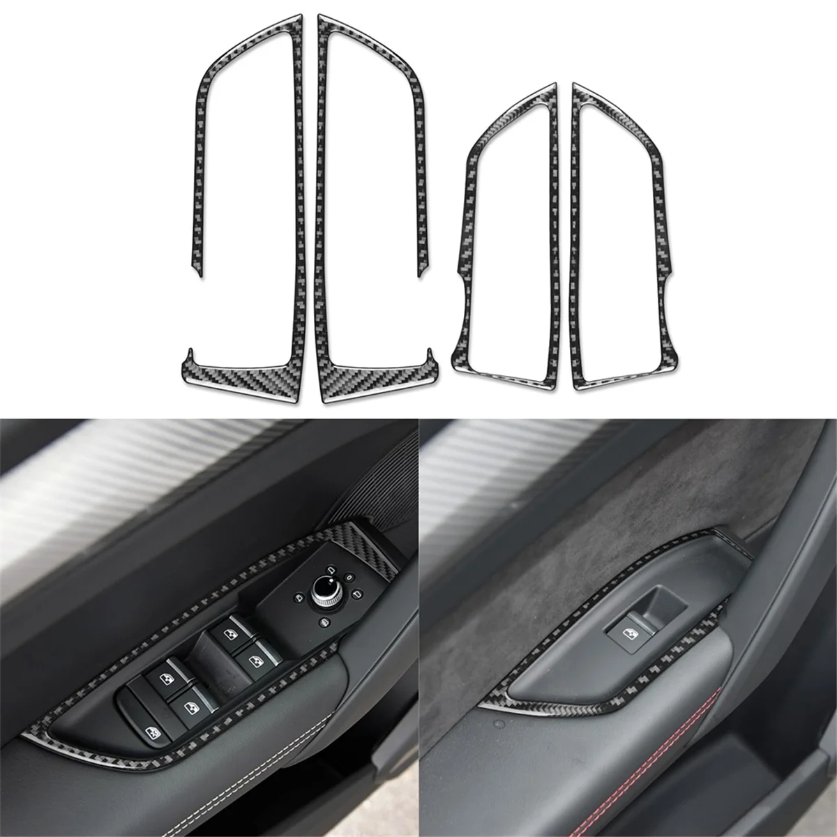 Настоящее углеродное волокно для Q5L FY SQ5 2018-2024 кнопка переключателя подъема окна