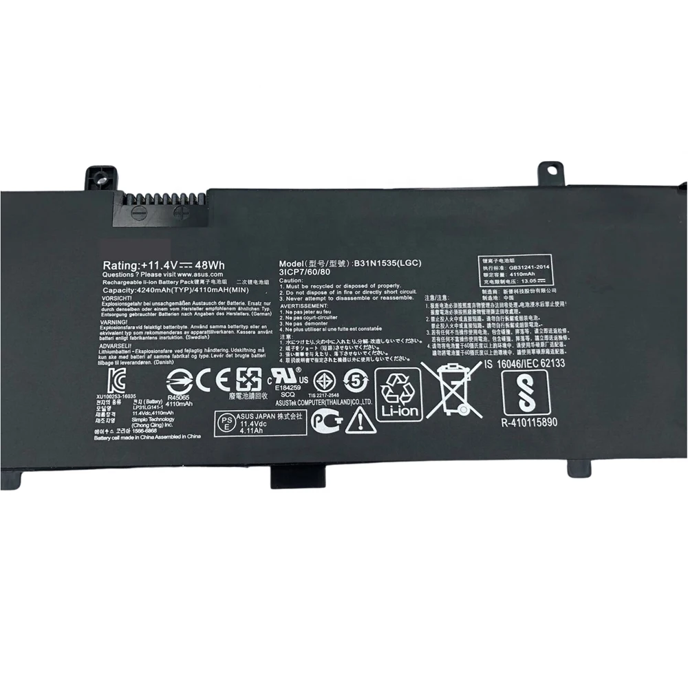 Новый оригинальный аккумулятор для ноутбука B31N1535 11 4 В 48 Втч ASUS U4000U U4000UQ U310U UX310U U410U
