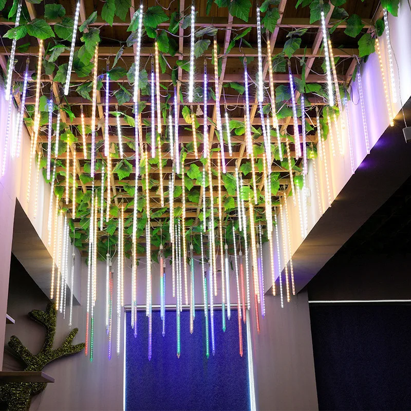 

30/50cm Christmas LED Meteor Shower Garland Festoon Holiday Strip Light Fairy String Lights for Street Garden Outdoor Decoration