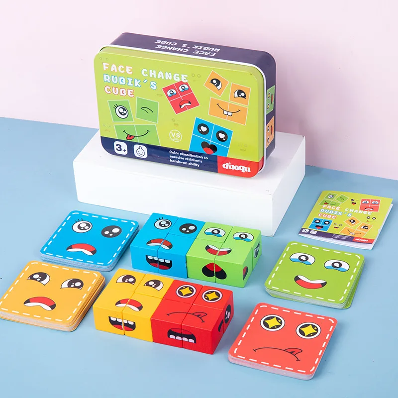 

Face-changing Rubik's Cube Expressions Building Blocks Early Education Toys Puzzle Logical Interactive Children's Game Toys