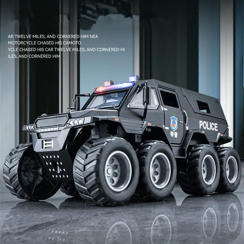 Модель автомобиля 1/32 литая под давлением из сплава, модель автомобиля с российскими авторами, шаманом 8x8 ATV, модель автомобиля со звуком и искусственными фотографиями, коллекционные подарки