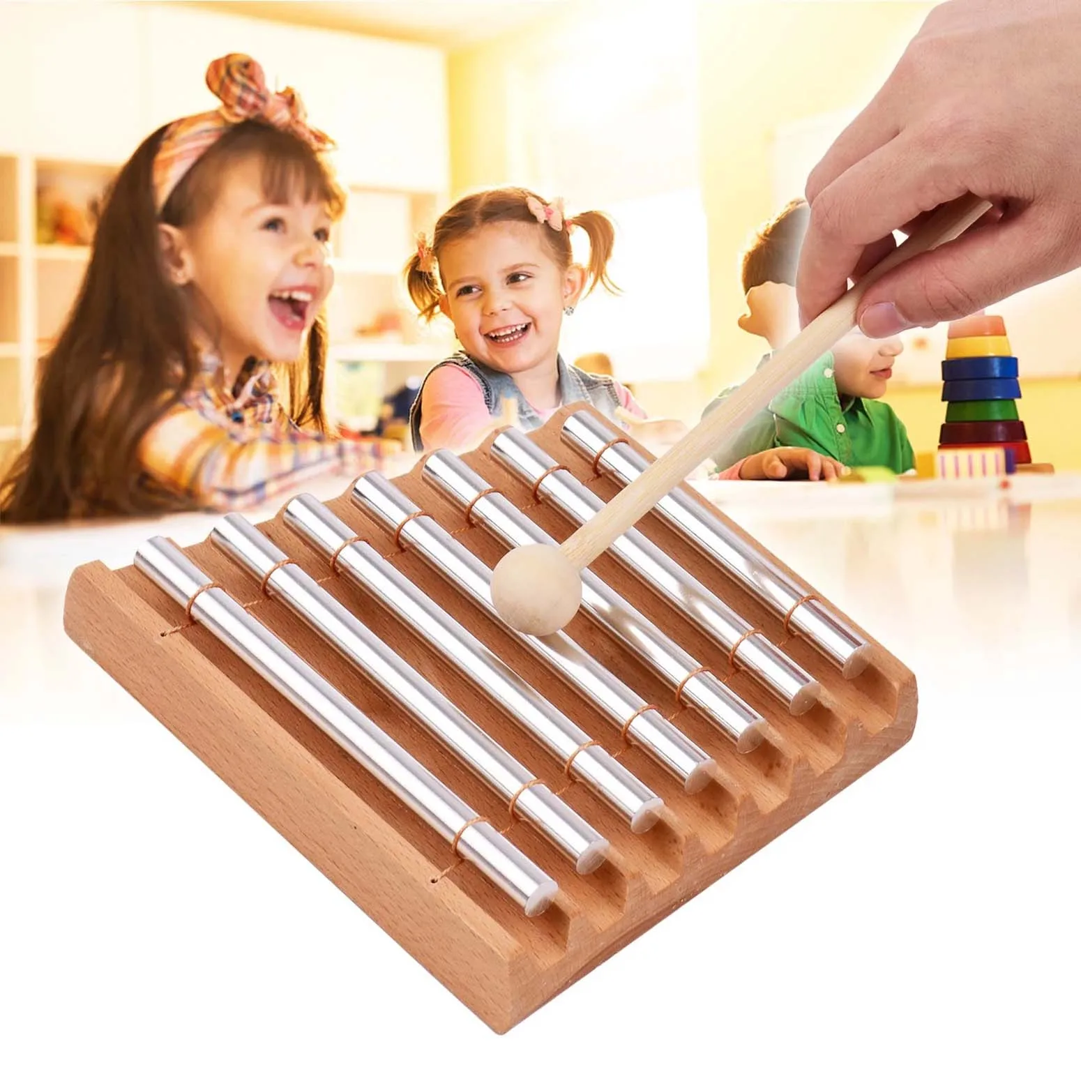 

Phoneme Percussion Tube Wooden Children'S Orff Instrument Solid Aluminum Tube Single Tone Two Tone Three Tone Seven Tone Wind Ch