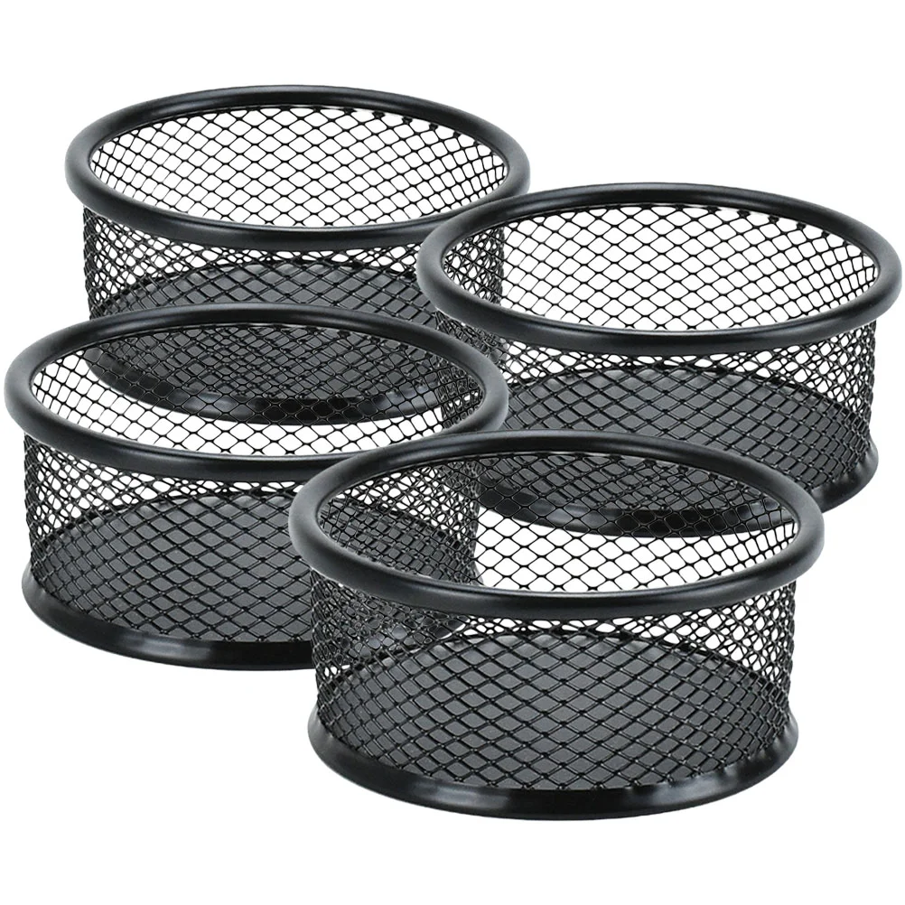 

4 Pcs Sundries Basket Metal Container Office Desk Accessories Office Organization Metal Holder Storage Rack Paper Clip Dispenser
