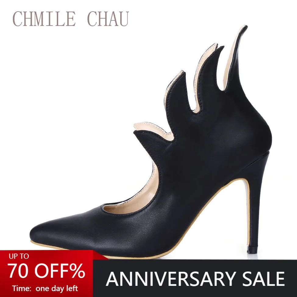 

CHMILE CHAU Sexy Fashion Party Shoes Women Pointed Toe Stiletto High Heels Rave Club Ladies Ankle Boots Zapatos Mujer 70887BT-V2