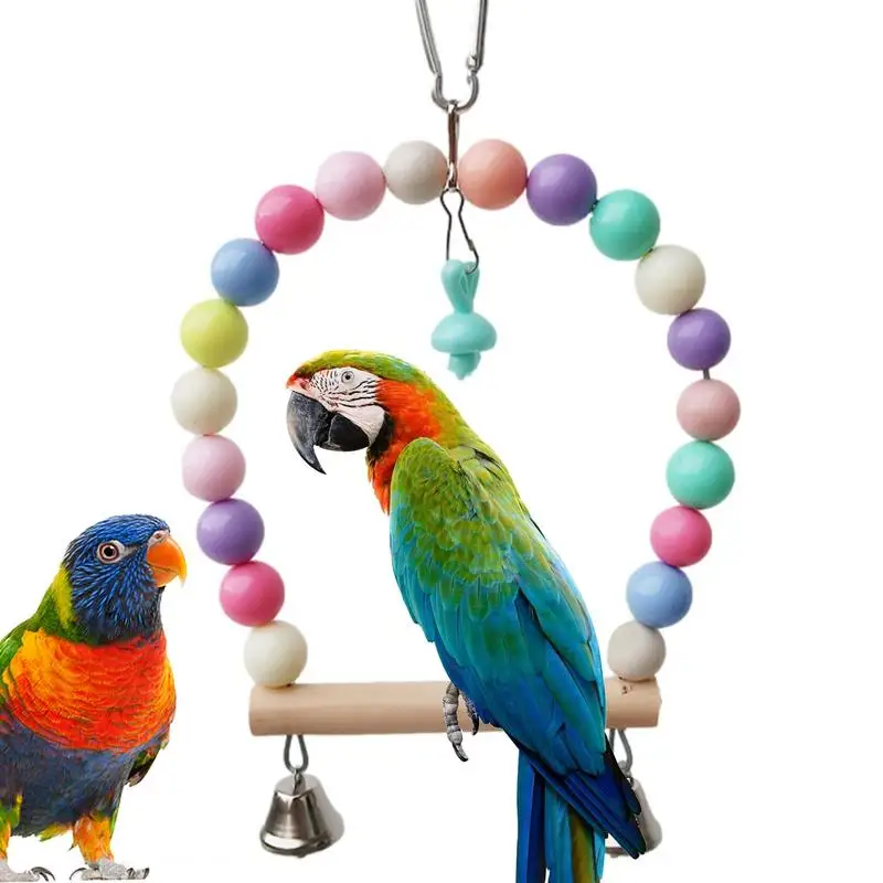 

Bird Perch Toys Wooden Parrot Perch Stand Hammock Bird Perch Stand Chewing Toy For Parakeets Love Birds And Other Parrots