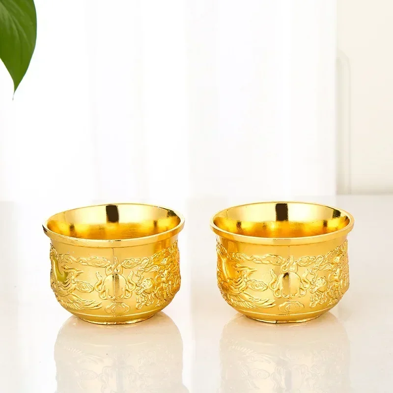 Retro Tea Wine Set European High-end Golden Small Full of Dragon and Phoenix Pot Cup