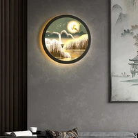round modern art mural lamp home decoration background wall lighting nordic bedroom living room personality design wall lamps