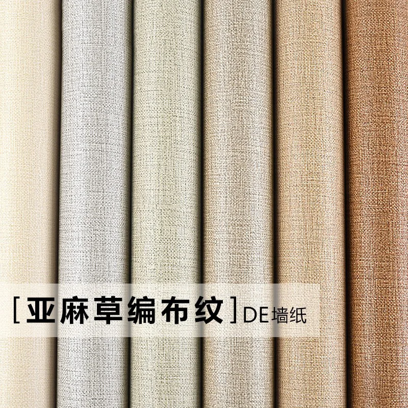 

Pure Color Linen Imitation Wallpaper Striped Japanese Retro Living Room Bedroom Engineering Wallpaper Papel De Parede 3d