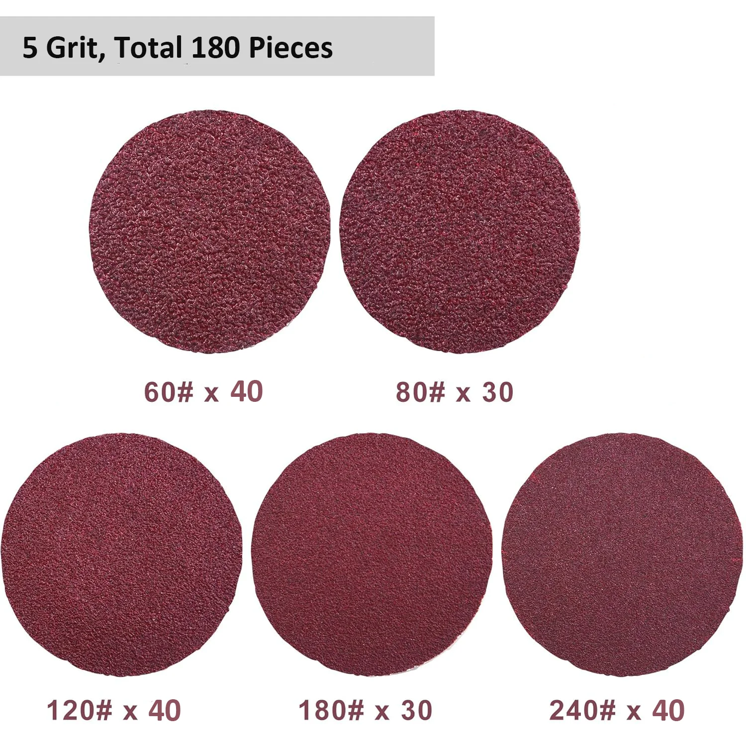 183 шт. 2-дюймовые шлифовальные диски с держателем 1/4 дюйма зернистость 60-240 # для
