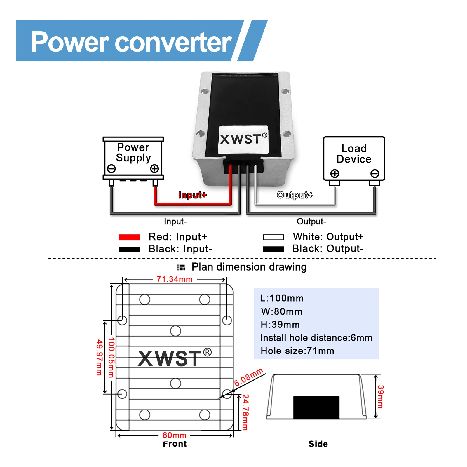 Преобразователь напряжения XWST DC To 9-36V 12V 24V 15A 20A 25A 30A