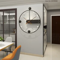 round metal spanish wall clock modern minimalist iron art mute hanging clock for kitchen tv backdrop living room decor %d1%87%d0%b0%d1%81%d1%8b