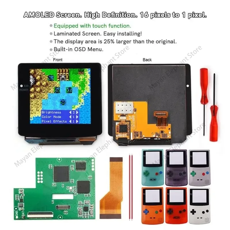 Новый ламинированный OLED-дисплей GBC 2024 сенсорный экран экранное меню AMOLED-экран RETRO