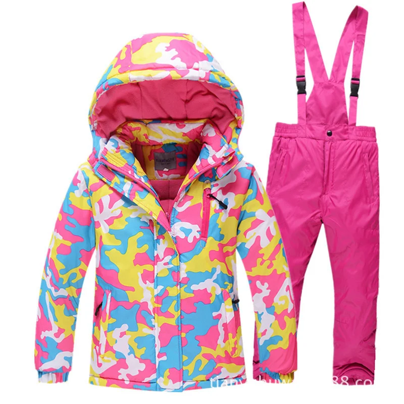 New Children's ski suit boy and girl Ski Suit Waterproof Windproof Skiing Snowboarding Jacket Pants Set Winter Snow Wear Suits