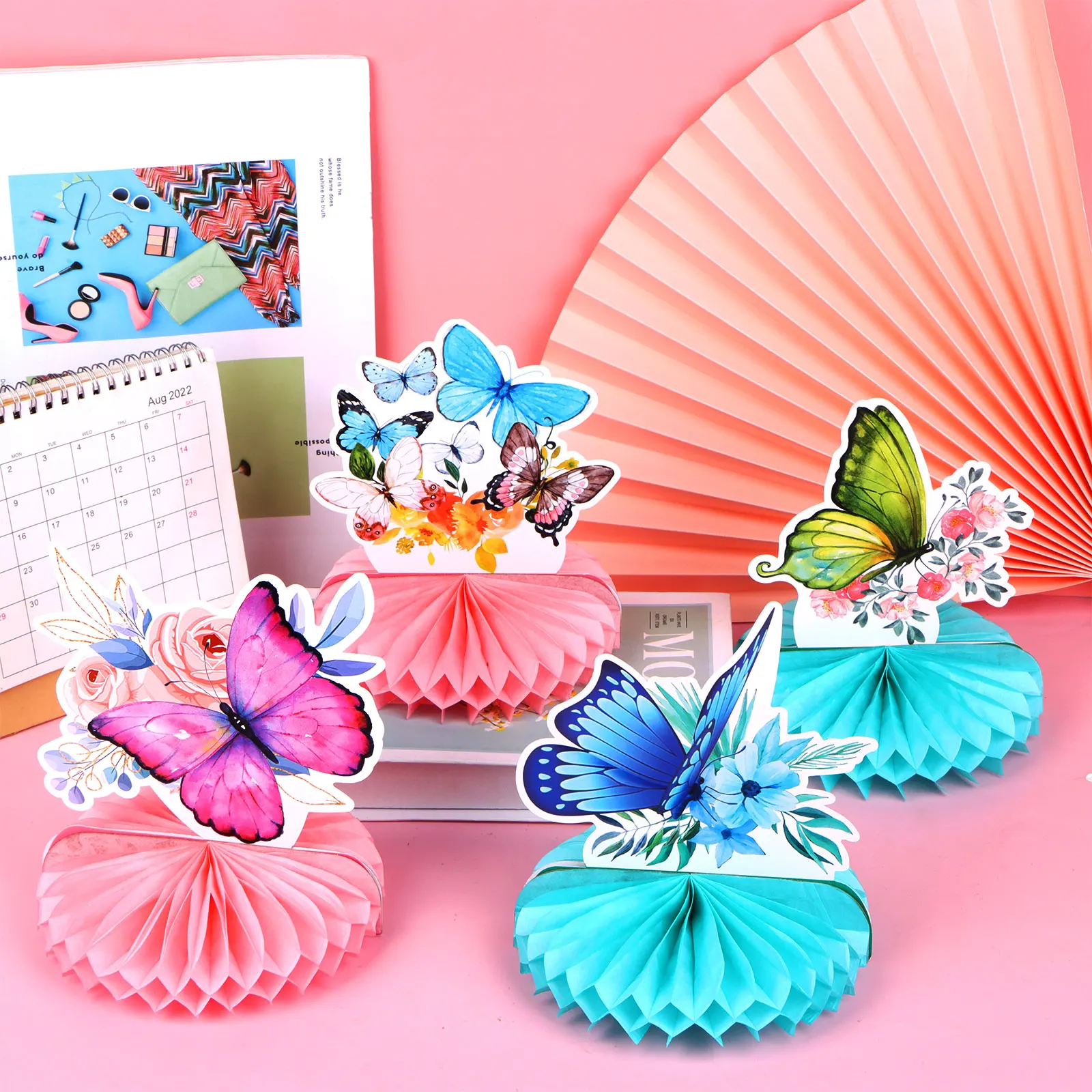 

9 Pieces Butterfly Honeycomb Table Centerpiece Butterfly Wedding For Children's Birthday Party Gfit Favors Home Decorations