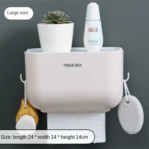 

Toilet Tissue Box Toilet Toilet Paper Free Punching Wall Hanging Waterproof Toilet Paper Hanging Box Roll Paper Pumping Box