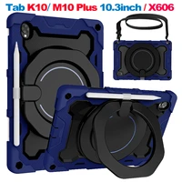tablet case for lenovo tab m10 plus 10 3 x606f k10 x6c6 kids shockproof cover 360 rotating kickstand handle stand shoulder strap