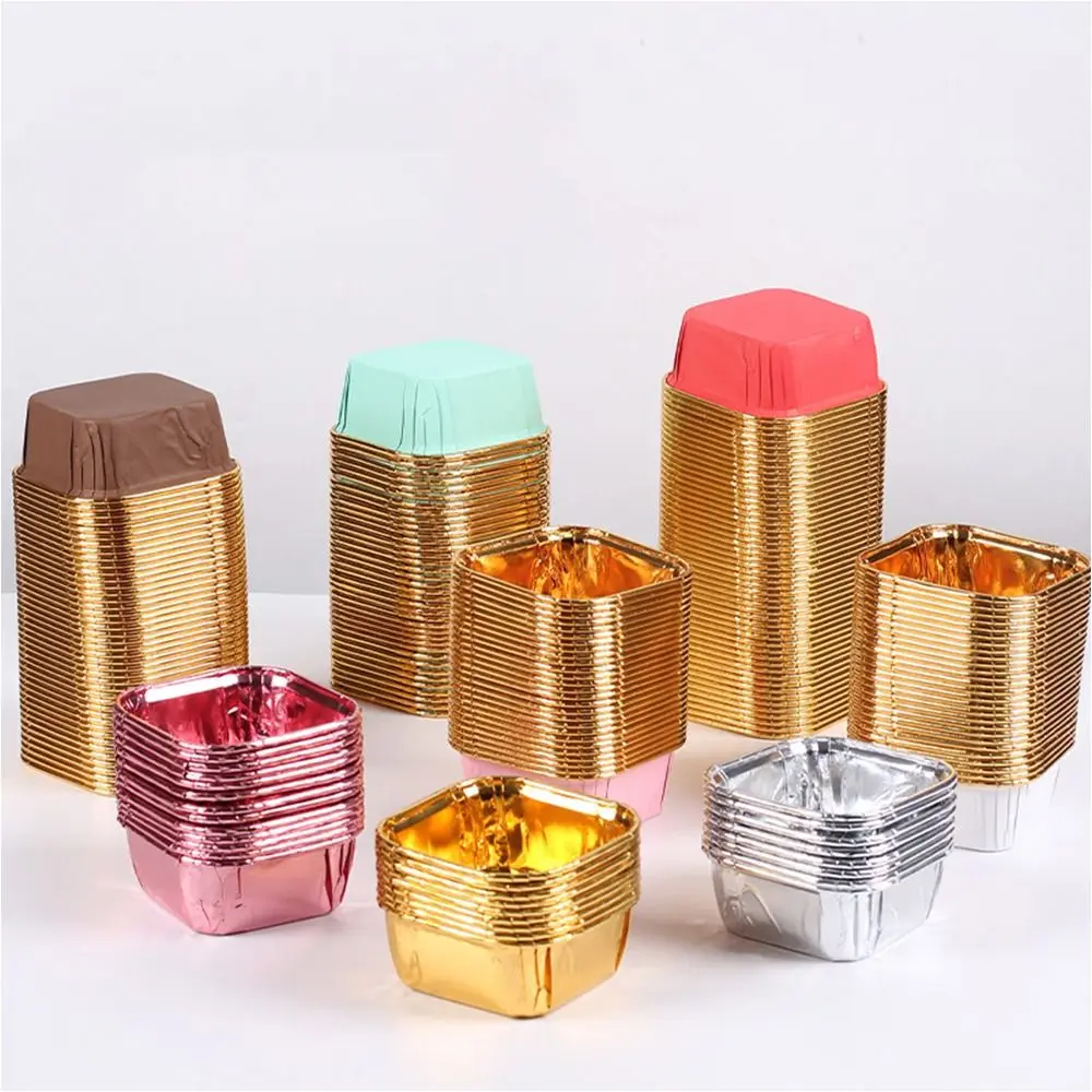 Mini Snack Containers Small Baking Tinfoil Box Dessert Cups Aluminum Foil Tin Cup Pudding Cake Mold Muffin Cupcake Cups