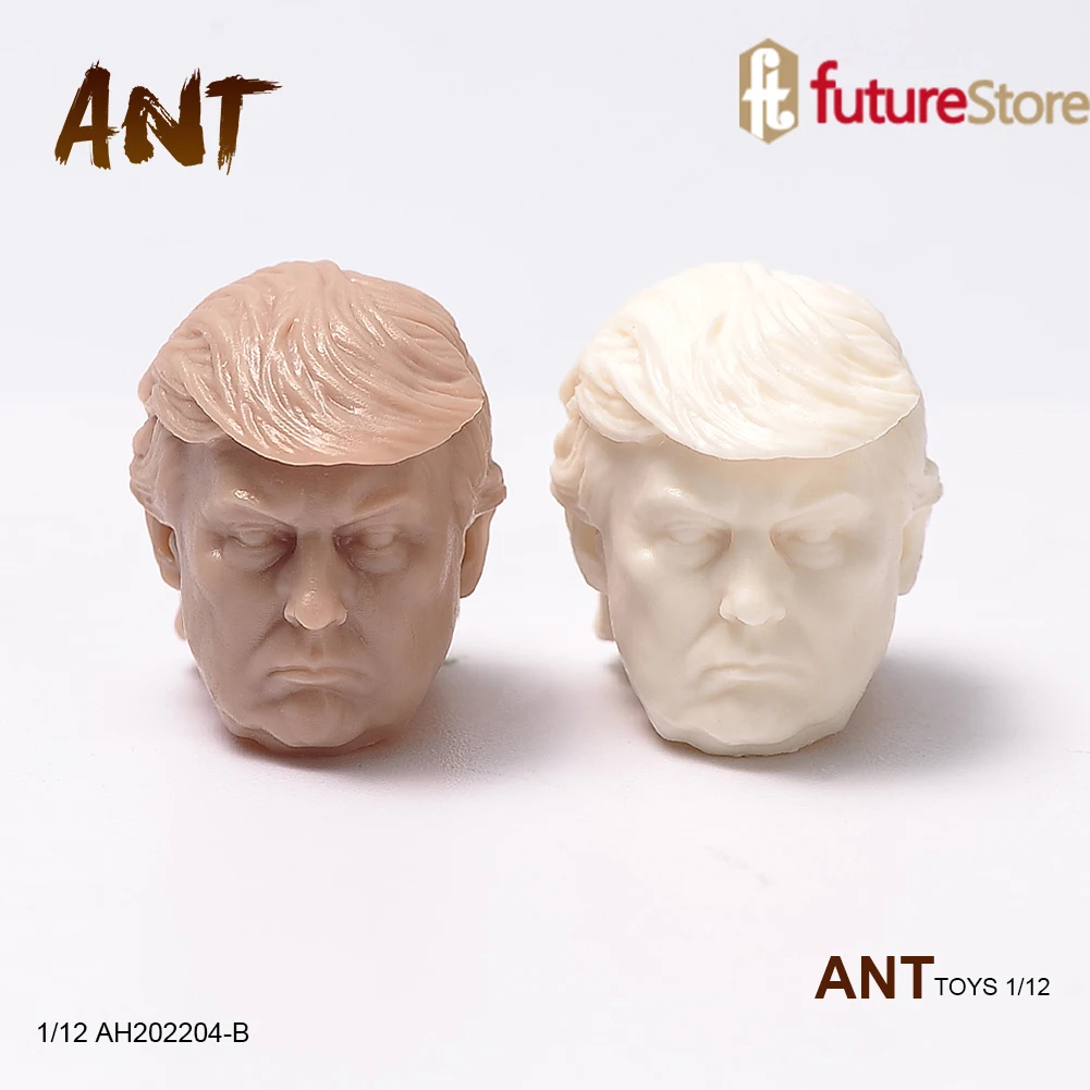 

1 /12 6 Scale White Model Ml Shf Mafex Trump Real Head Sculpture No Neck Fit 6" Action Figure Body Doll In Stock
