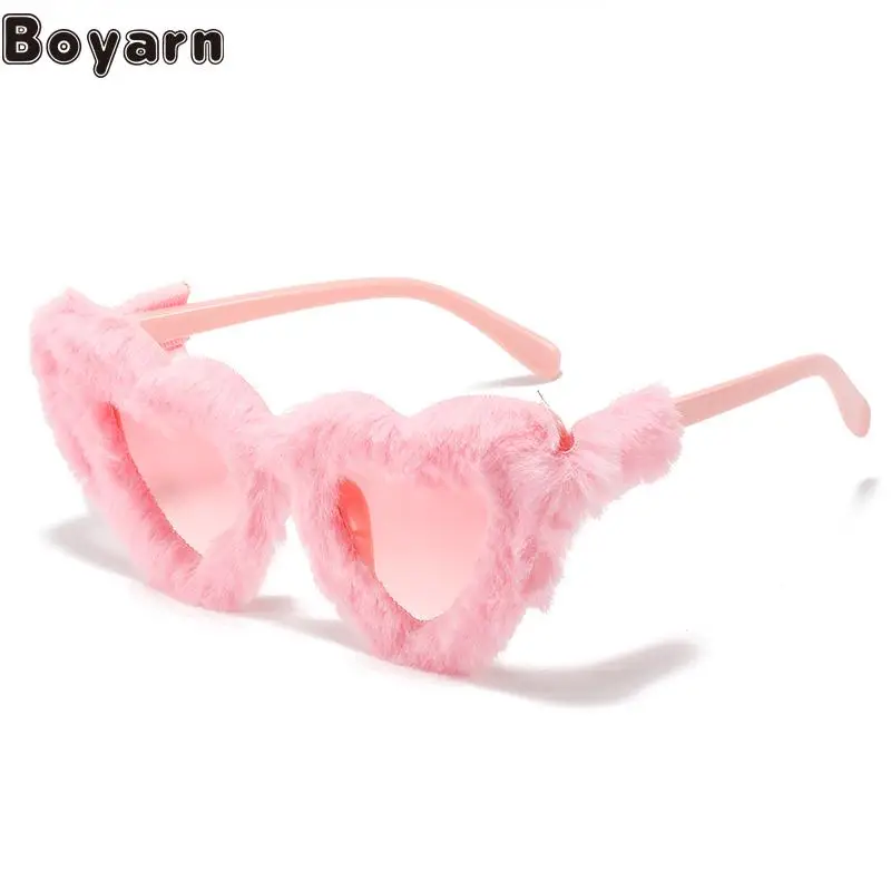 

Новые плюшевые солнцезащитные очки Boyarn летом 2022 в стиле стимпанк, персонализированные Солнцезащитные очки с постепенной пудрой, забавные с...