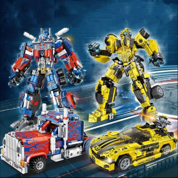 

Bricks Toys for Boys Optimus Pobot Prime Bee Gift Kids Model Building Kits for Adults Block Transformation Robot Constructor