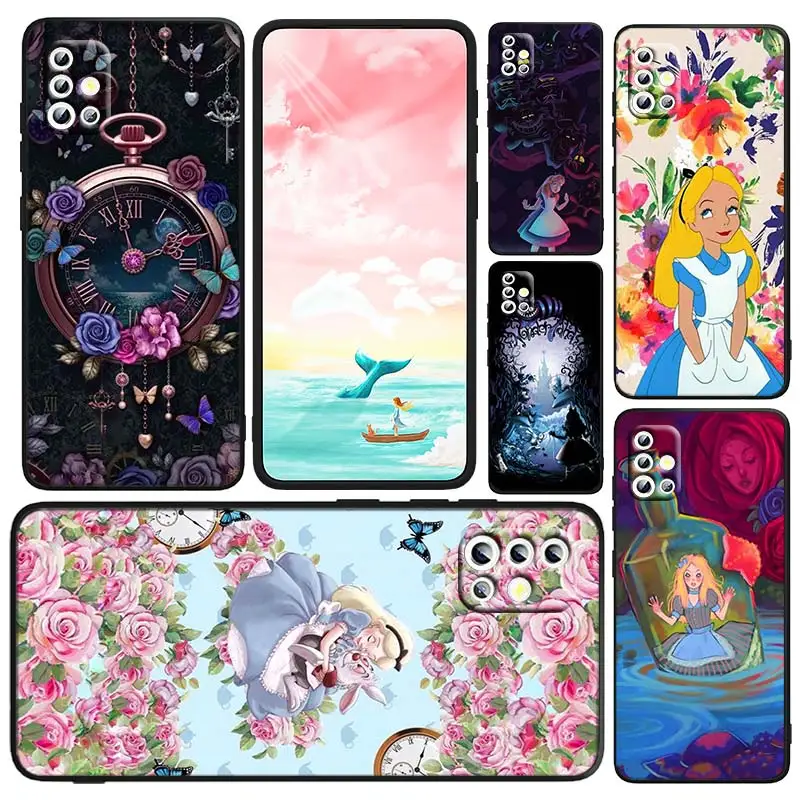 

Disney Alice in Wonderland Phone Case For Samsung A73 A72 A71 A53 A52 A51 A42 A33 A32 A23 A22 A21S A13 A04 A03 5G Black FUnda