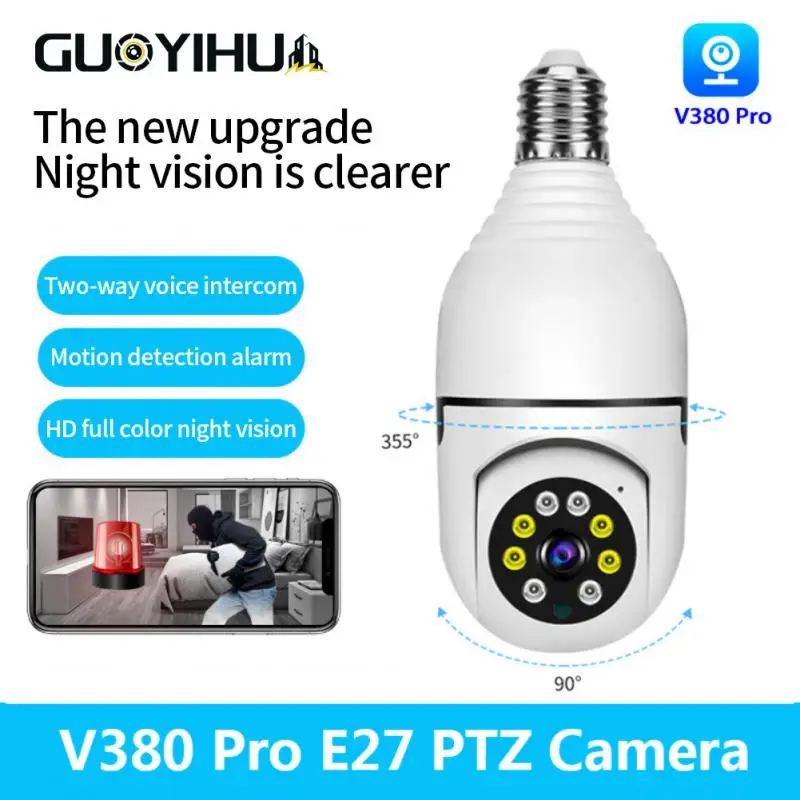 

E27 Bulb 720P Wifi IP Camera PTZ IR Night Vision Home Security Auto Tracking Video Surveillance Camera IP66 Waterproof V380