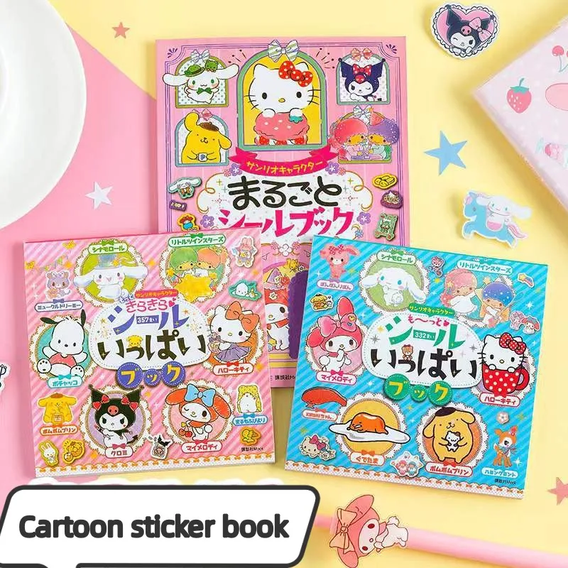 

Cute Sanrio Stickers Book 24 Starting Account Material Stickers Kulome Cinnamoroll Cartoon Girl Stickers Decorative Toys
