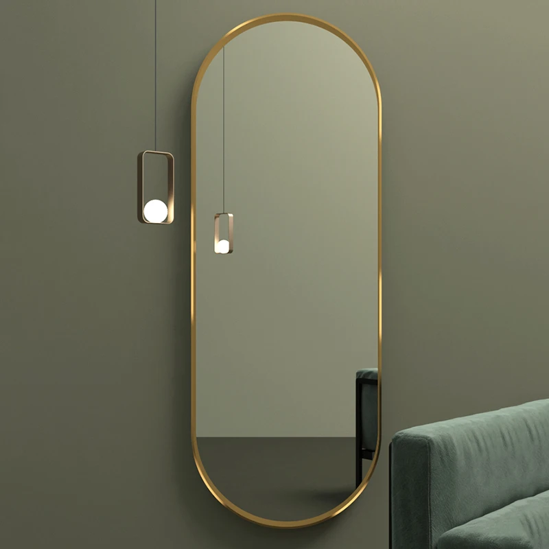 

Golden Decorative Mirrors Bathroom Vintage Full Body Nordic Wall Living Room Wall Mirror Aesthetic Decoracion Pared Home Decor
