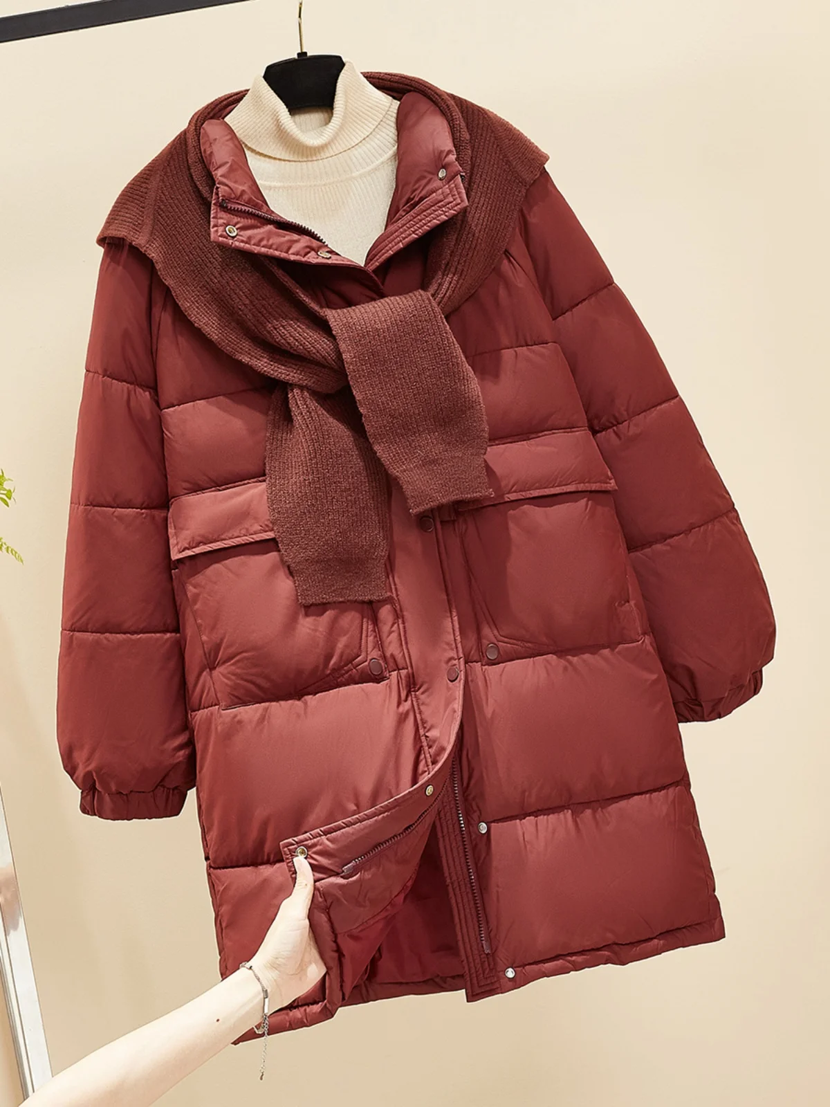 Пуховик с хлопковой подкладкой женская зимняя одежда 2024 новая популярная