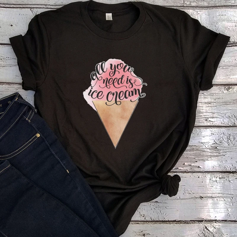 

All You Need Is Shirts Women Harajuku Clothes Summer Ice Cream Sexy Tops Summer Drink Tops Summer Women Clothes XL