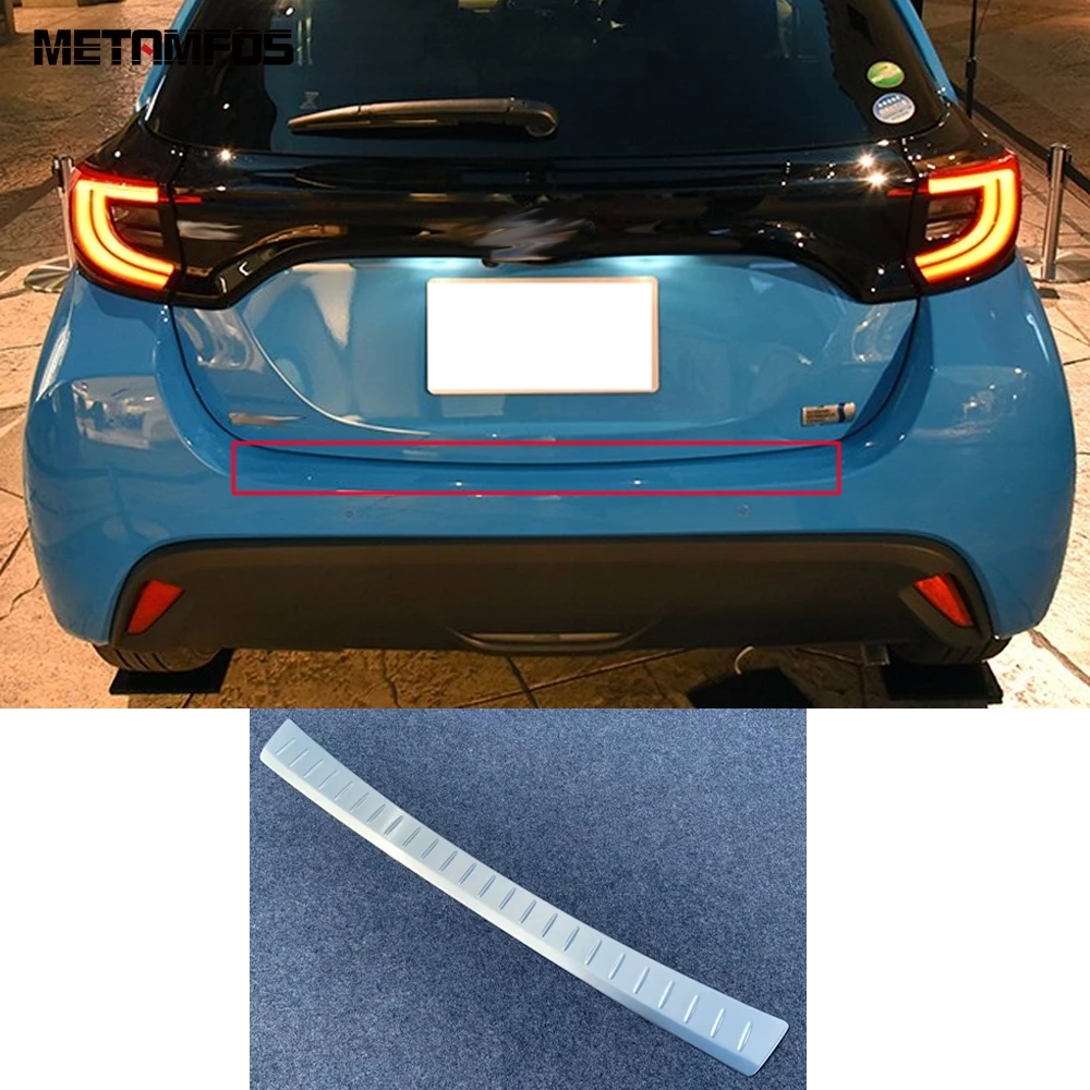 

Rear Trunk Bumper Protector For Toyota Yaris G Design Hatchback 2020 2021 Outside Tail Door Sill Scuff Guard Sticker Accessories