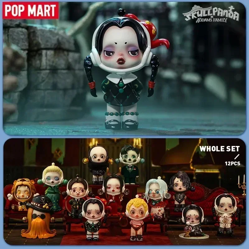 Фото POP MART Skullpanda Семейная серия Аддамс, слепая коробка, игрушки, каваи, аниме, экшн-фигурка, сюрприз, тайная коробка, куклы, подарок для девочек №4