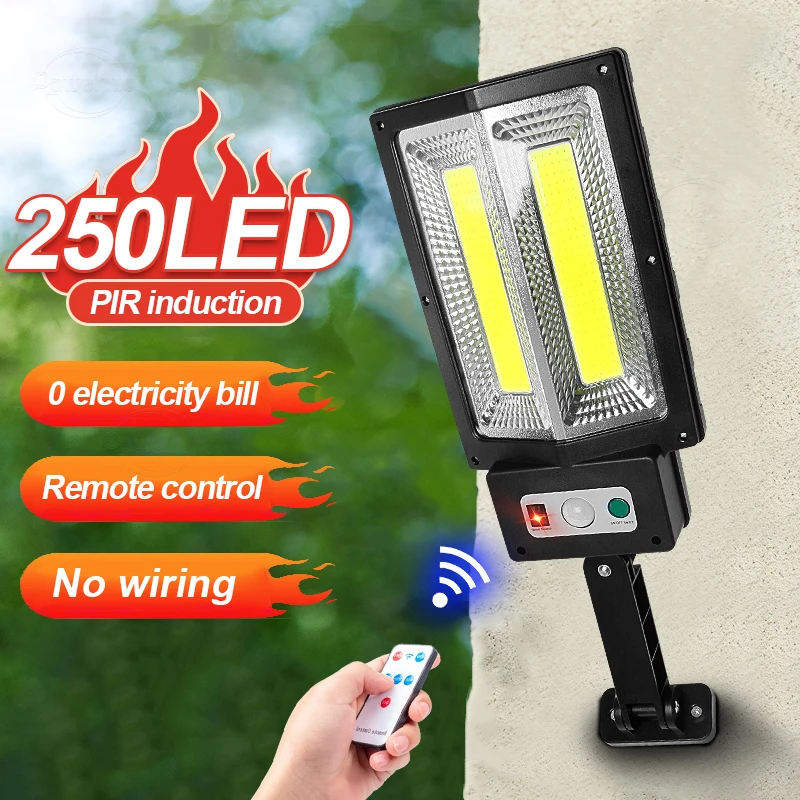 

Newest 250 LED Solar Outdoor Street Lamp Motion Sensor Sunlight Waterproof Wall Security Solar Powered Light Garden Decoration