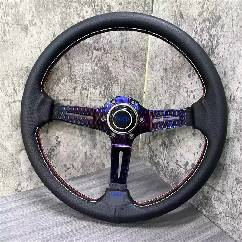 TIYPEOR черный универсальный автомобильный руль из микрофибры 350 мм