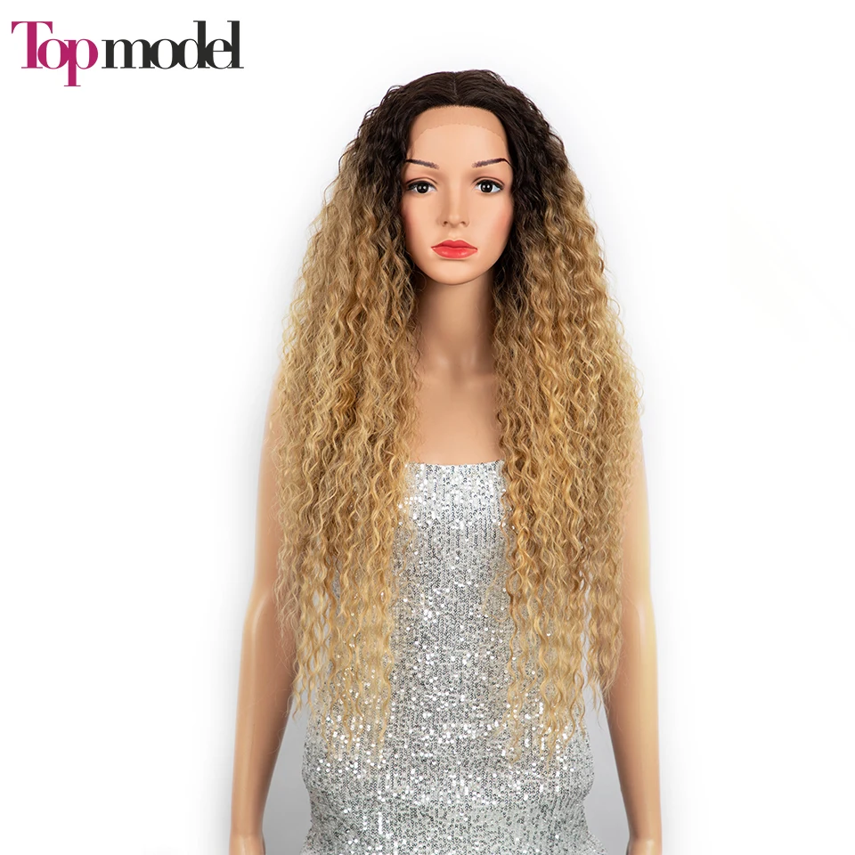 Парик светлый Синтетический на сетке с эффектом омбре для женщин длинный