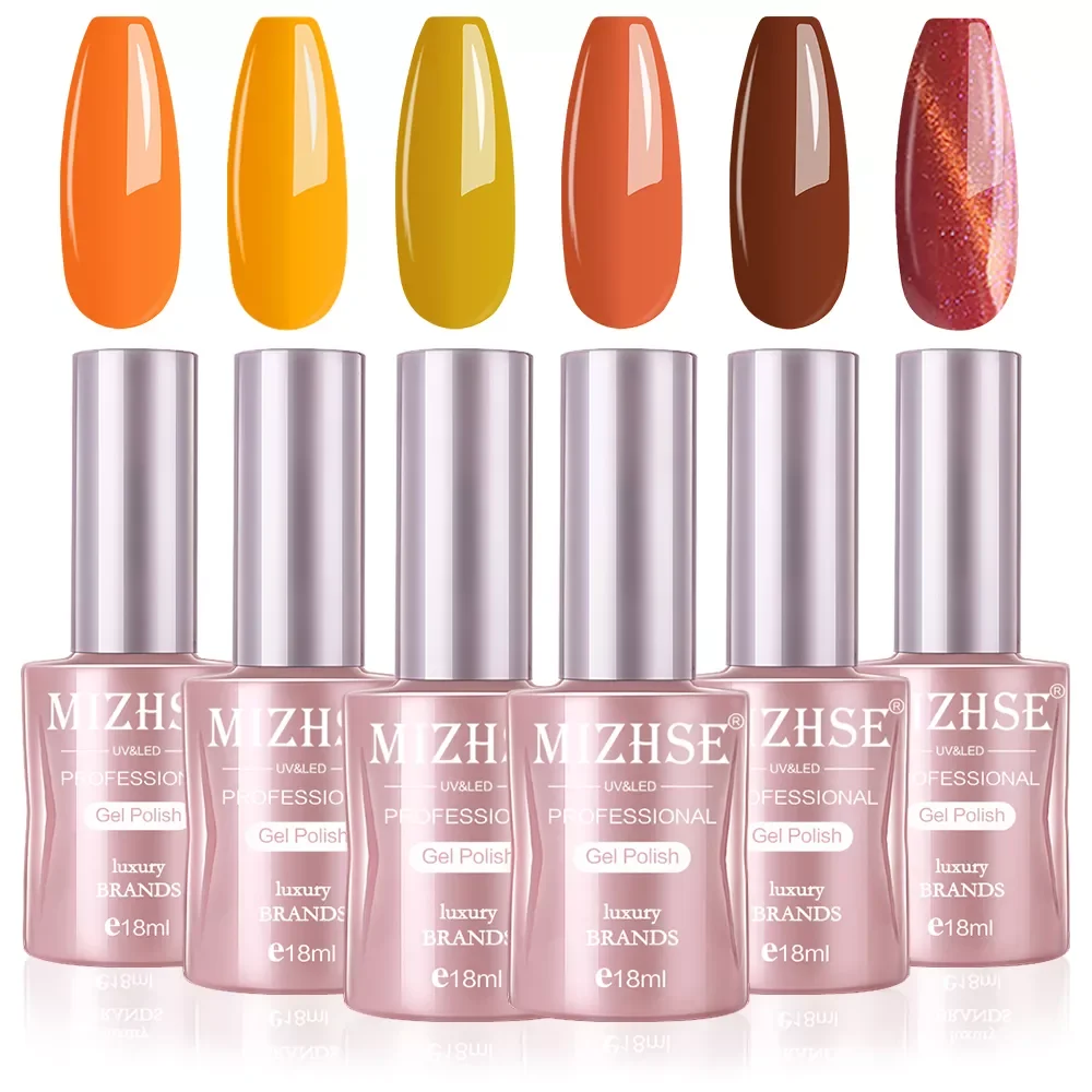

NEW2023 6PCS Gel Nail Polish Soak Off UV LED Gel Enamels Varnish Hybrid Set for Manicure Nail Art With Gift Box Base Top Coat