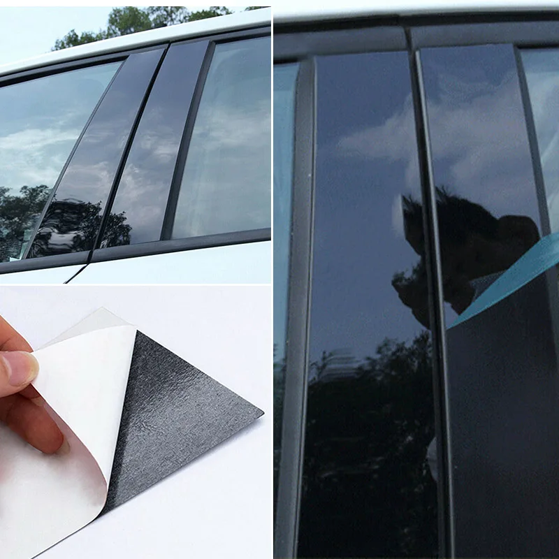 

Black Door PC Plastic Frame Car Window Trim Strips Stickers For Mazda 3 2006 2008-2012 Edge Accessories Auto Replacement Kit