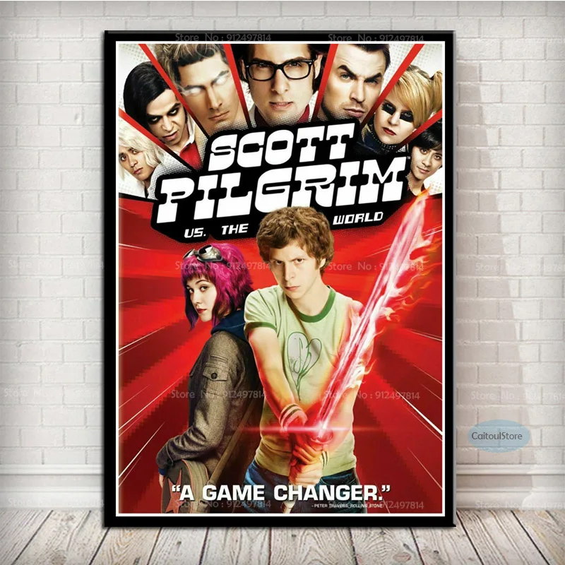 Картина на холсте постеры HD принты Классический Скотт Пилигрим против мира кино