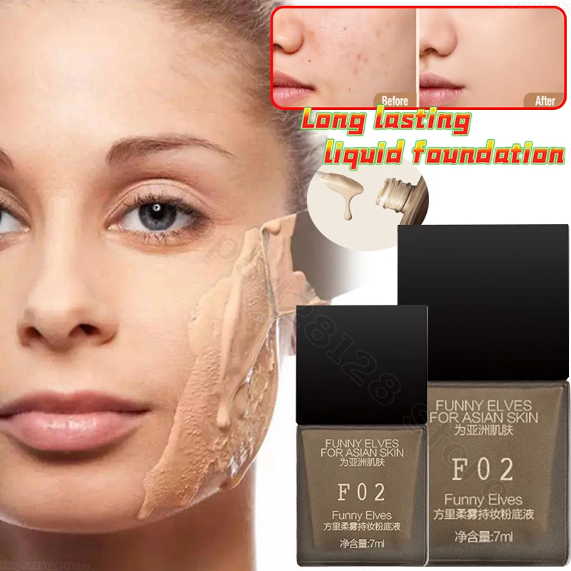 

Funnyelves Liquid Foundation Oil-controlling Concealer Long-lasting Non-sticky No Makeup Removal Sample Trial Size 7ml