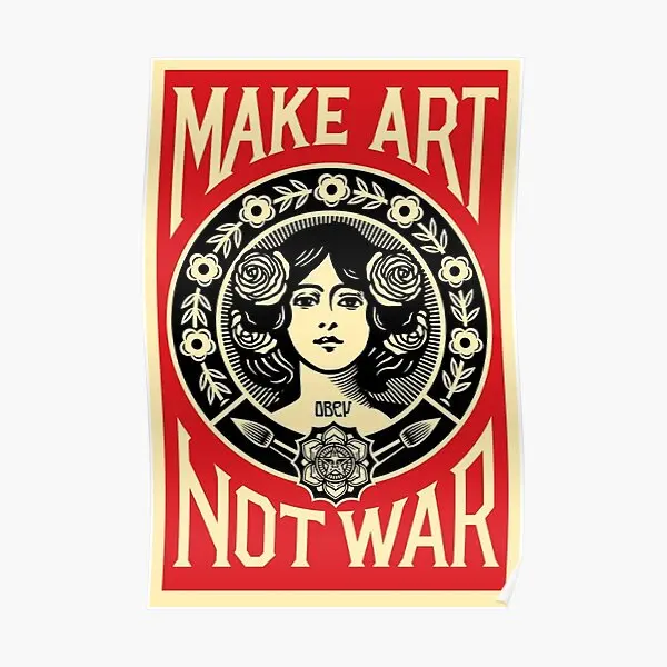 

Декоративный постер Make Art Not War, винтажная художественная роспись, настенная роспись, современная картина, украшение для дома, комнаты, Забавный принт, без рамки