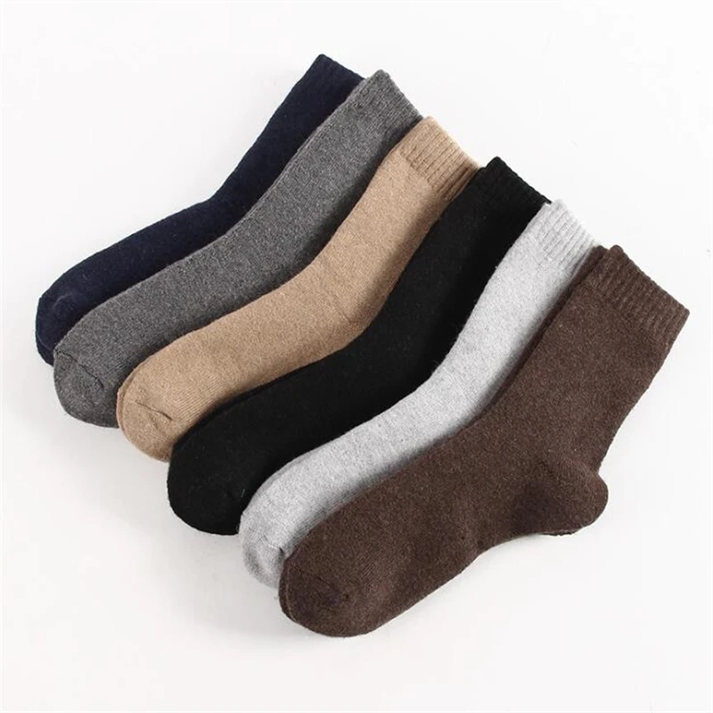 

Winter Warm Funny Super Thicker Solid Socks Wool Socks Against Cold Snow Russia Happy Male Men Socks