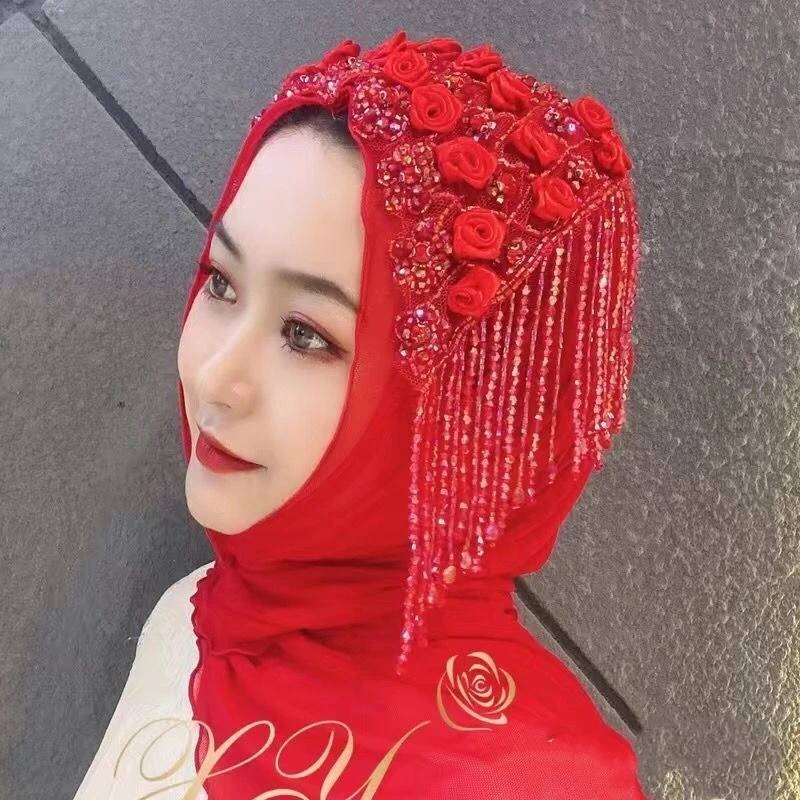 

Muslim Women Shawl Headscarf Freeshipping Pearl Summer Beading Chiffon Scarf Hat Prayer Kufi Islam Saudi Arabia Headwraps 2023