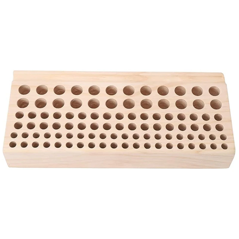 

HOT-98 Holes Leather DIY Craft Tool Rack, Wood Tool Rack Wooden Stamp Holder Organizer, Leather Craft Stamping Punching Tool