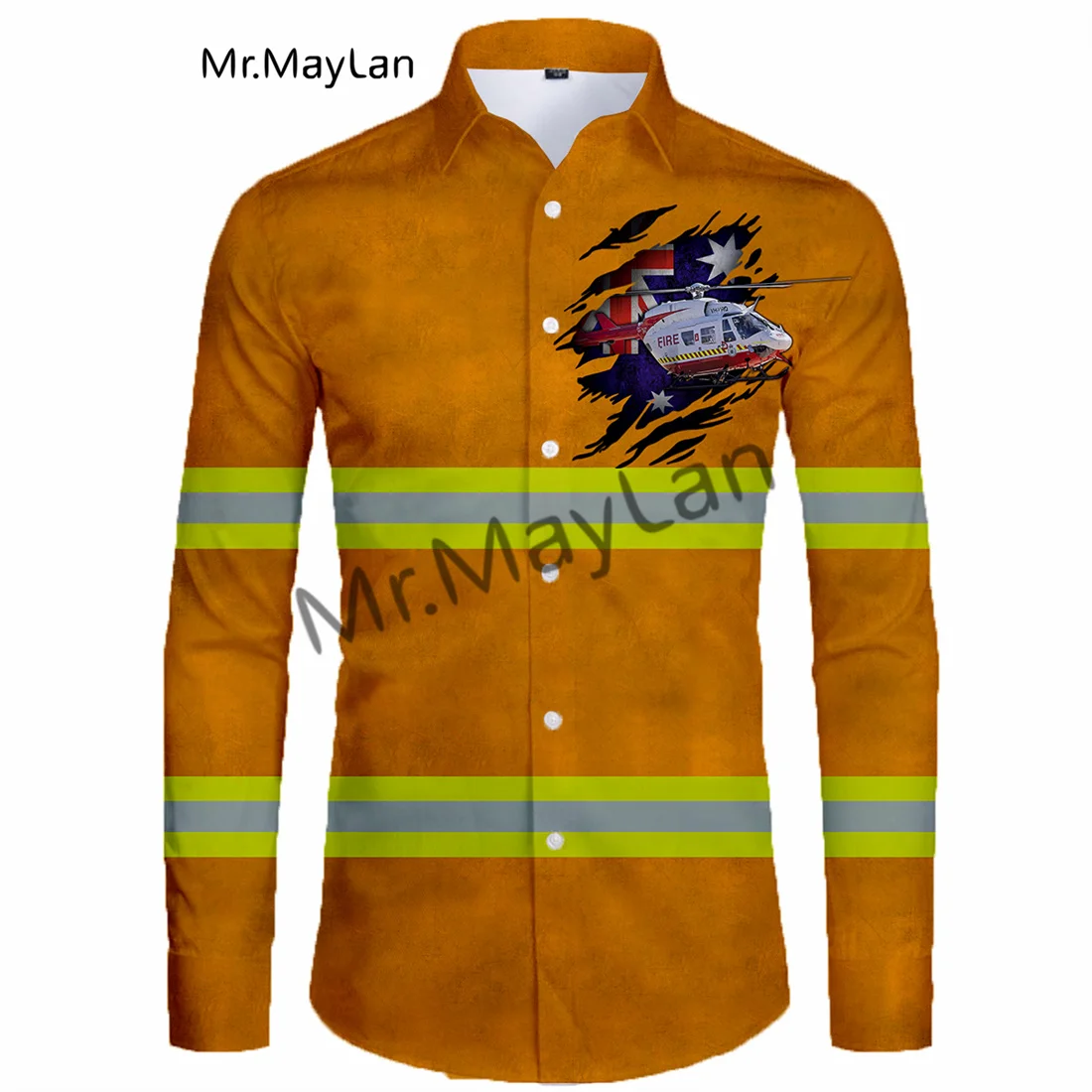 

Яркая мужская повседневная гавайская рубашка Fire Bar с 3D принтом, модная уличная одежда унисекс с длинными рукавами, винтажная одежда-188