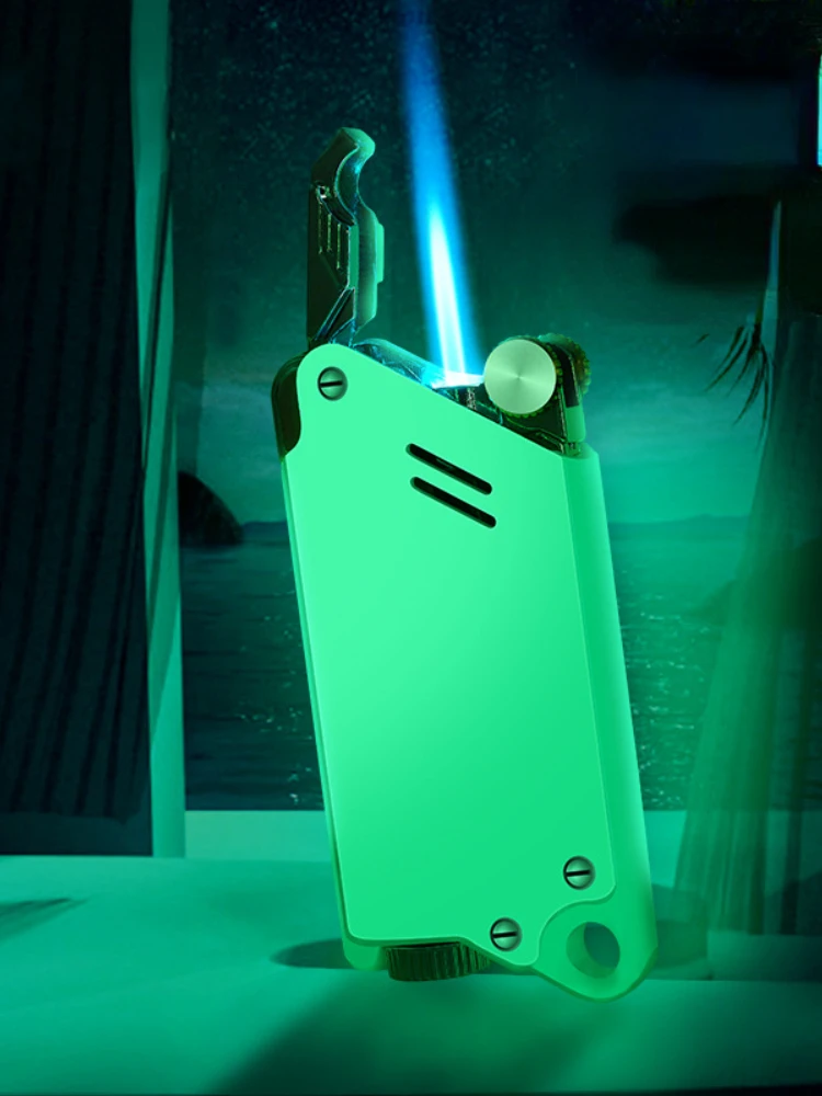 

Unusual net red creative luminous lighter grinding wheel straight gas lighter cool sparkling igniter gift