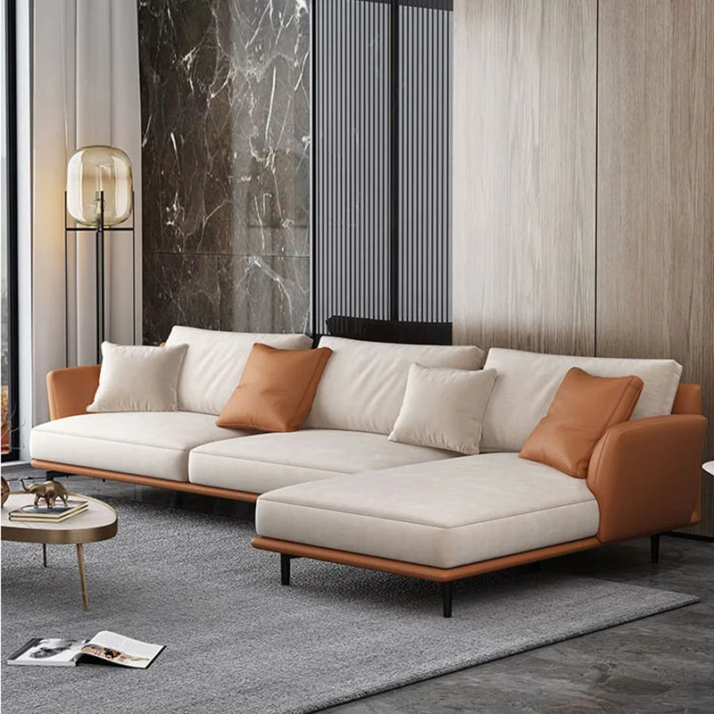 

Corner of Nordic sofa sitting room is contracted and modern Italian extremely simple leather sofa