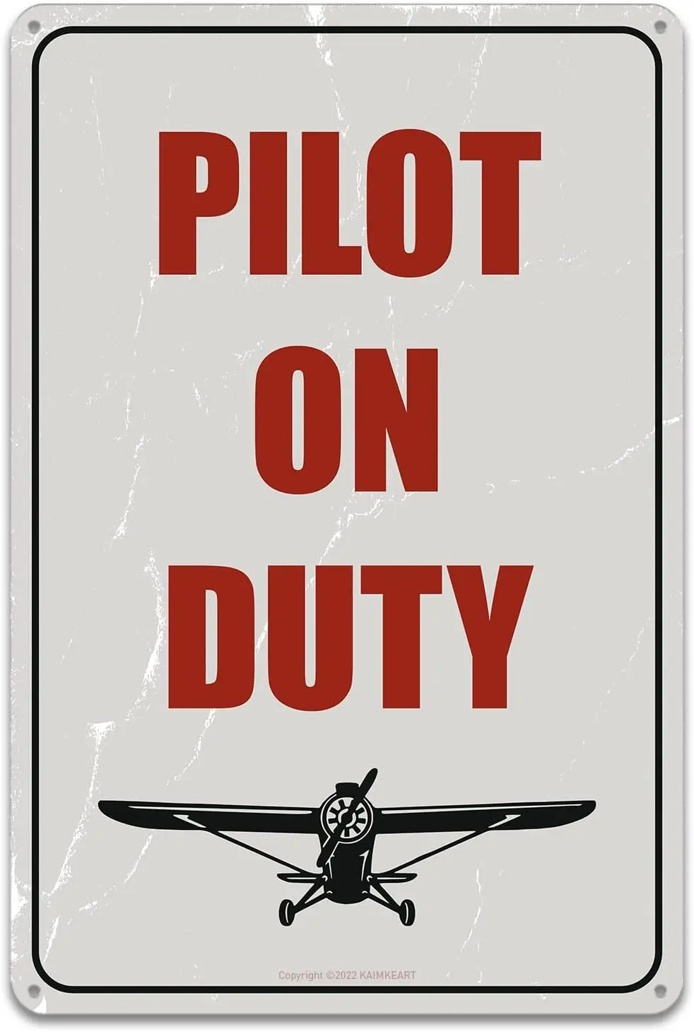 Plot On Duty — Vntge Sgns Retro vton Gft of rplne Metl Wll Decor 8 x 12 n