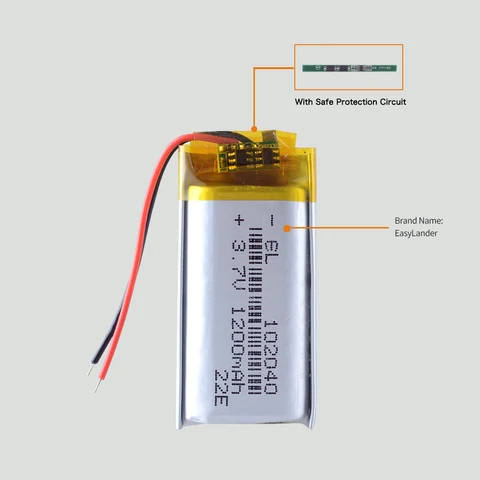 3.7V 950mAH 102040 Polymer lithium ion / Li-ion battery For GPS Mp3 Mp4  radio-controlled electrical device